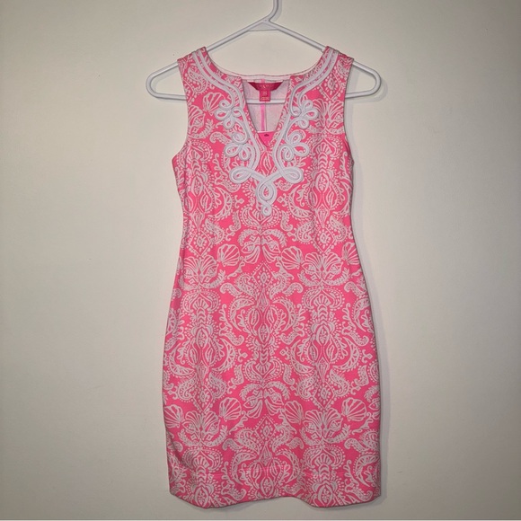 NWT Lilly Pulitzer Harper Shift Dress Havana Pink Claudia Sz XXS - Picture 1 of 9